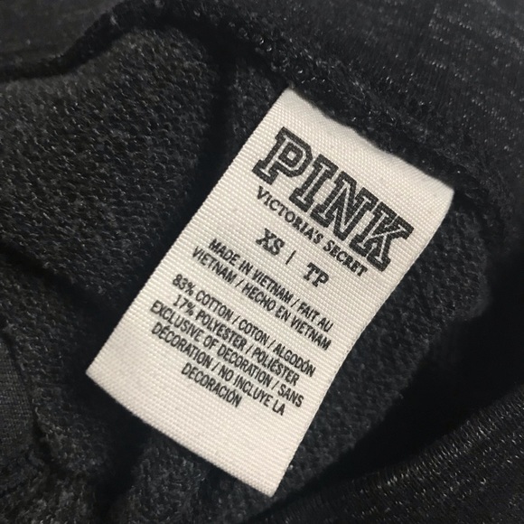 PINK Dark Gray Sweatpants w Lime Green Accent XS - Picture 4 of 5